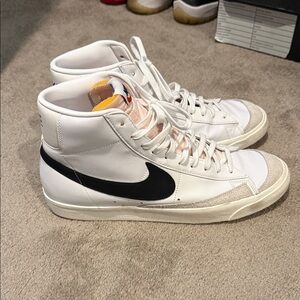 Nike (Blazers) White and Black Leather High-Tops